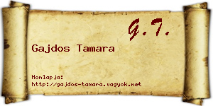 Gajdos Tamara névjegykártya